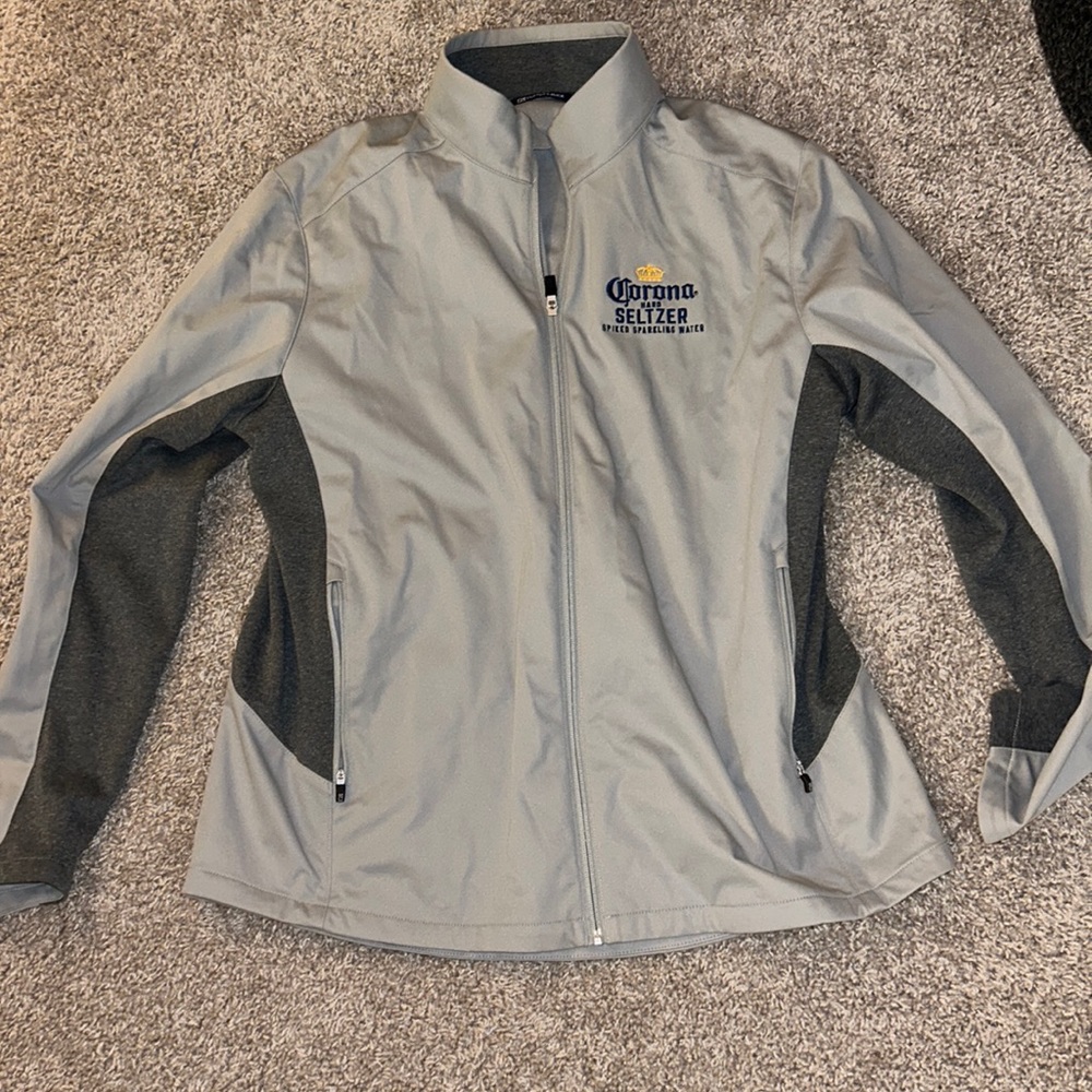 Cutter & buck jacket. “Corona Hard Seltzer Spiked Sparkling Water.” Gray - XL
